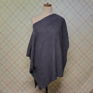 Ann Taylor Loft Blue/Grey Poncho Ladies Size Medium/Large